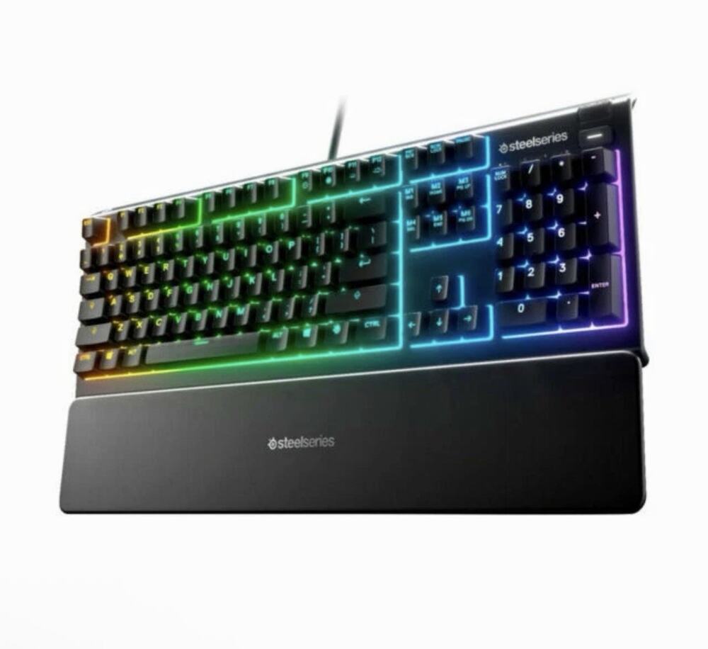 SteelSeries 64795 Apex 3 Water Resistant Gaming Keyboard Premium Magnetic Wrist